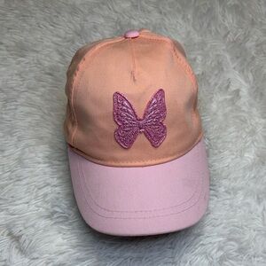 PRIMARK CARES CAP Pink Butterfly girls gently pre-owned